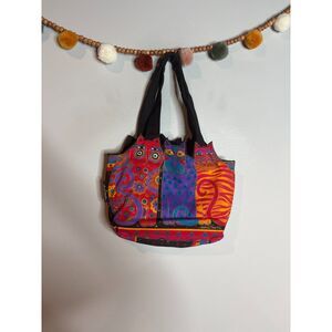 Laurel Burch colorful artistic cat tote bag